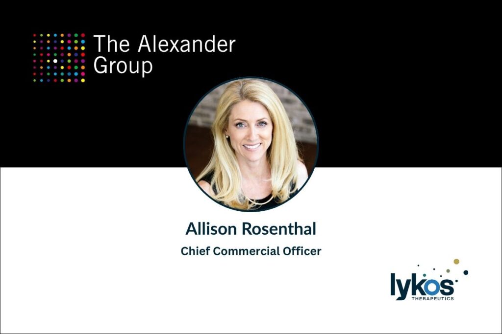 Headshot of Allison Rosenthal with Lykos logo
